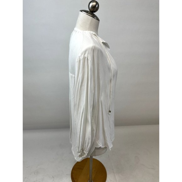 Faithfully White tie-neck top - Picture 2 of 3